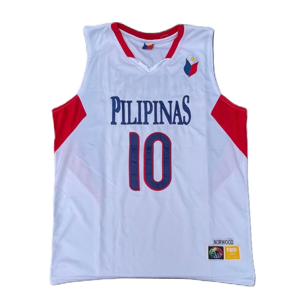 Rare Pilipinas Philippines Fiba Basketball Gabe Norwood 10 White Jersey